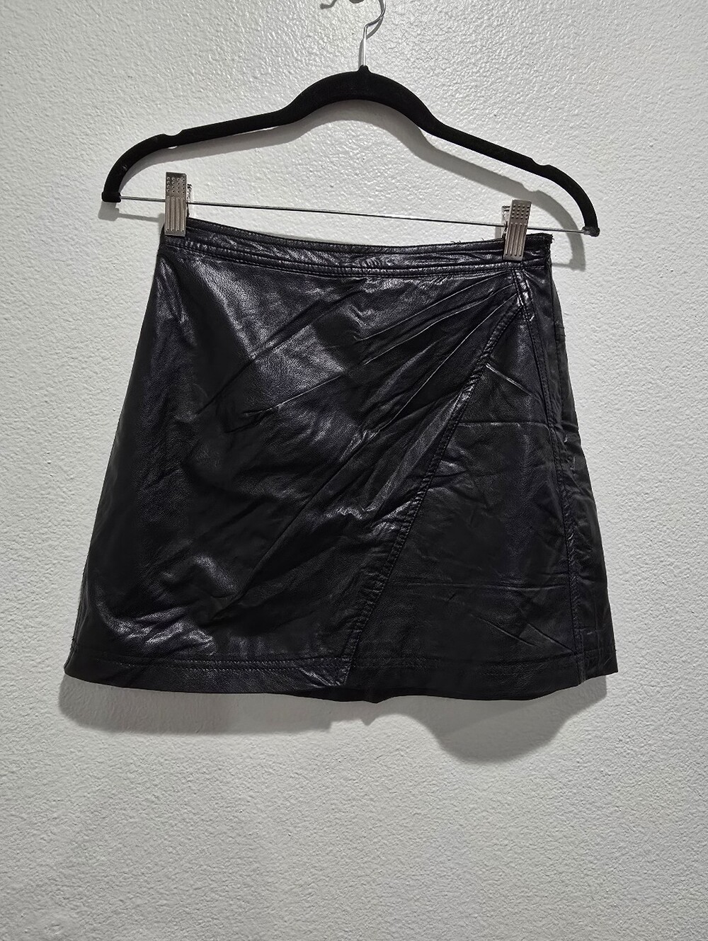 Free People Fake Out Faux Leather Mini Skirt